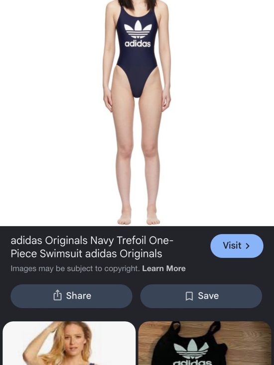 adidas Other - adidas Navy & White Trefoil Tank one piece swimsuit size 6 navy and white